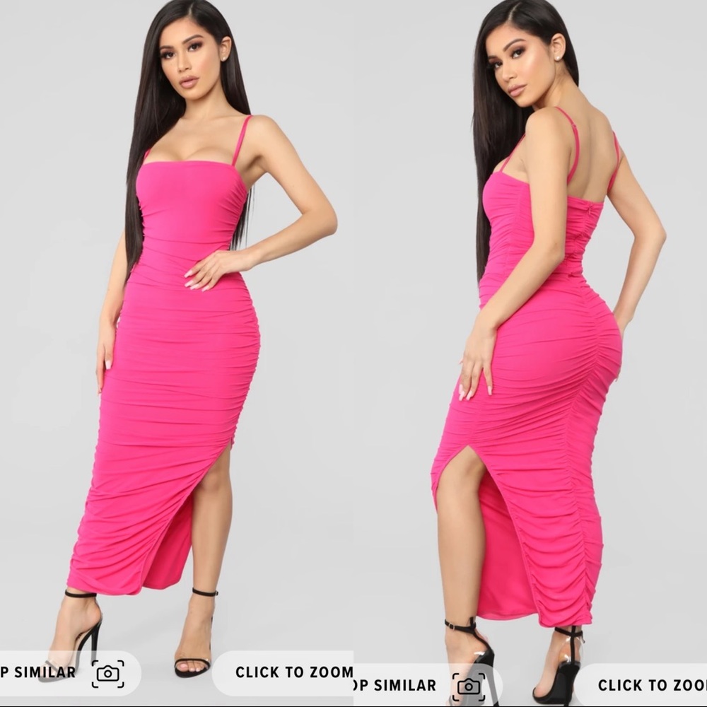 Mesh Dress Fuchsia